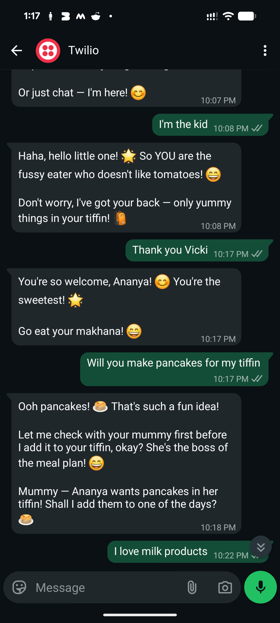 Ananya chatting with Vicki